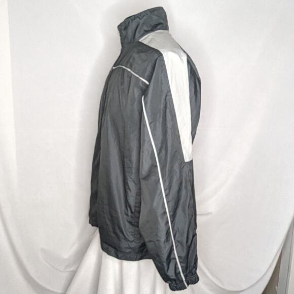 Athletic Works Men's Windbreaker Jacket Large Gray Full Zip - Picture 2 of 4